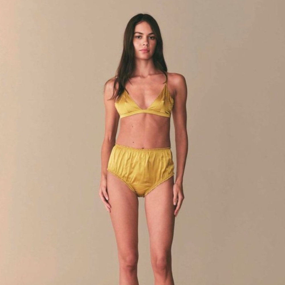 DOEN Delicates Naomi Silk Panty in Moss XXS - NWT